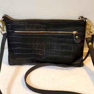 Leather crossbody/wristlet New